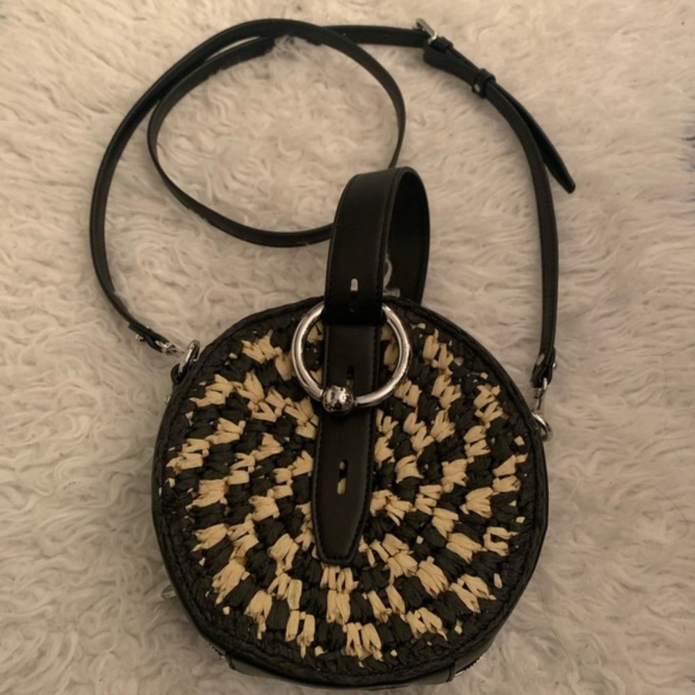 REBECCA MINKOFF Kate Circle Straw Crossbody
